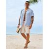 Runcati Mens Button Down Shirt Short Sleeve Cuban Casual Shirts Summer Beach Vacation Wedding Tops with Pocket(Sky Blue)