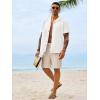 Runcati Mens Button Down Shirt Short Sleeve Cuban Casual Shirts Summer Beach Vacation Wedding Tops with Pocket(White)
