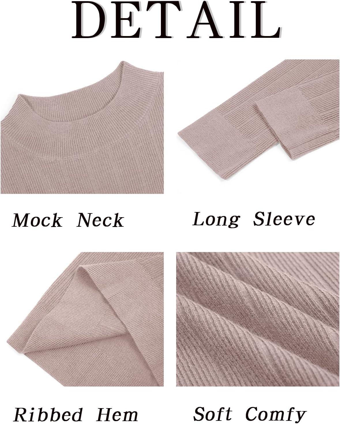 imageRuncati Mens Mock Turtleneck Sweater Slim Fit Casual Ribbed Knitted Pullover Fall Winter Basic Warm SweatersApricot