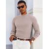 Runcati Mens Mock Turtleneck Sweater Slim Fit Casual Ribbed Knitted Pullover Fall Winter Basic Warm Sweaters(Apricot)