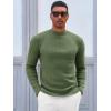 Runcati Mens Mock Turtleneck Sweater Slim Fit Casual Ribbed Knitted Pullover Fall Winter Basic Warm Sweaters(Army Green)