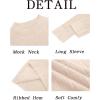 Runcati Mens Mock Turtleneck Sweater Slim Fit Casual Ribbed Knitted Pullover Fall Winter Basic Warm Sweaters(Beige)