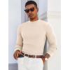 Runcati Mens Mock Turtleneck Sweater Slim Fit Casual Ribbed Knitted Pullover Fall Winter Basic Warm Sweaters(Beige)