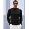 Runcati Mens Mock Turtleneck Sweater Slim Fit Casual Ribbed Knitted Pullover Fall Winter Basic Warm Sweaters(Black)