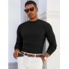 Runcati Mens Mock Turtleneck Sweater Slim Fit Casual Ribbed Knitted Pullover Fall Winter Basic Warm Sweaters(Black)