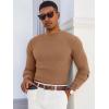 Runcati Mens Mock Turtleneck Sweater Slim Fit Casual Ribbed Knitted Pullover Fall Winter Basic Warm Sweaters(Brown)