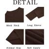 Runcati Mens Mock Turtleneck Sweater Slim Fit Casual Ribbed Knitted Pullover Fall Winter Basic Warm Sweaters(Coffee)
