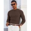 Runcati Mens Mock Turtleneck Sweater Slim Fit Casual Ribbed Knitted Pullover Fall Winter Basic Warm Sweaters(Coffee)