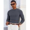 Runcati Mens Mock Turtleneck Sweater Slim Fit Casual Ribbed Knitted Pullover Fall Winter Basic Warm Sweaters(Dark Gray)