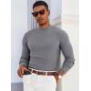 Runcati Mens Mock Turtleneck Sweater Slim Fit Casual Ribbed Knitted Pullover Fall Winter Basic Warm Sweaters(Gray)