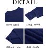 Runcati Mens Mock Turtleneck Sweater Slim Fit Casual Ribbed Knitted Pullover Fall Winter Basic Warm Sweaters(Navy)