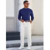 Runcati Mens Mock Turtleneck Sweater Slim Fit Casual Ribbed Knitted Pullover Fall Winter Basic Warm Sweaters(Navy)