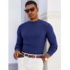 Runcati Mens Mock Turtleneck Sweater Slim Fit Casual Ribbed Knitted Pullover Fall Winter Basic Warm Sweaters(Navy)
