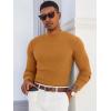 Runcati Mens Mock Turtleneck Sweater Slim Fit Casual Ribbed Knitted Pullover Fall Winter Basic Warm Sweaters(Red Brown)
