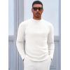 Runcati Mens Mock Turtleneck Sweater Slim Fit Casual Ribbed Knitted Pullover Fall Winter Basic Warm Sweaters(White)