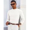 Runcati Mens Mock Turtleneck Sweater Slim Fit Casual Ribbed Knitted Pullover Fall Winter Basic Warm Sweaters(White)