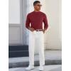 Runcati Mens Mock Turtleneck Sweater Slim Fit Casual Ribbed Knitted Pullover Fall Winter Basic Warm Sweaters(Wine Red)