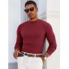 Runcati Mens Mock Turtleneck Sweater Slim Fit Casual Ribbed Knitted Pullover Fall Winter Basic Warm Sweaters(Wine Red)