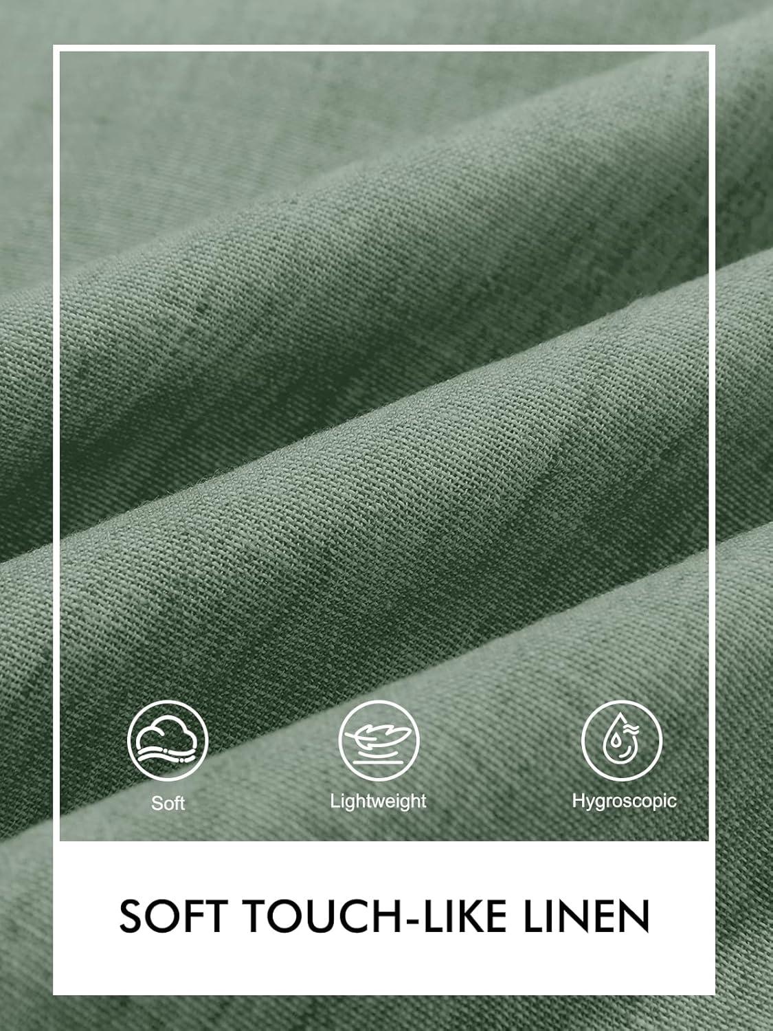 imageRuncati Mens Linen Button Down Shirts Casual Short Sleeve Shirt Summer Beach Wedding Tops with PocketArmy Green