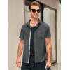 Runcati Mens Linen Button Down Shirts Casual Short Sleeve Shirt Summer Beach Wedding Tops with Pocket(Black)