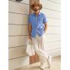 Runcati Mens Linen Button Down Shirts Casual Short Sleeve Shirt Summer Beach Wedding Tops with Pocket(Jean Blue)