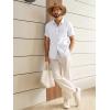 Runcati Mens Linen Button Down Shirts Casual Short Sleeve Shirt Summer Beach Wedding Tops with Pocket(White)