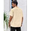 Runcati Mens Linen Cuban Guayabera Shirts Button Down Short Sleeve Shirt Cotton Hippie Summer Beach Vacation Shirts(Khaki)
