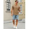 Runcati Mens Short Sleeve T-Shirts Crew Neck Casual Shirt Summer Classic Basic Lightweight Fashion Tees(Brown)