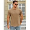 Runcati Mens Short Sleeve T-Shirts Crew Neck Casual Shirt Summer Classic Basic Lightweight Fashion Tees(Brown)