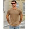 Runcati Mens Short Sleeve T-Shirts Crew Neck Casual Shirt Summer Classic Basic Lightweight Fashion Tees(Brown)