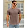 Runcati Mens Short Sleeve T-Shirts Crew Neck Casual Shirt Summer Classic Basic Lightweight Fashion Tees(Coffee)