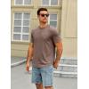 Runcati Mens Short Sleeve T-Shirts Crew Neck Casual Shirt Summer Classic Basic Lightweight Fashion Tees(Coffee)