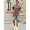 Runcati Mens Short Sleeve T-Shirts Crew Neck Casual Shirt Summer Classic Basic Lightweight Fashion Tees(Coffee)