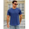 Runcati Mens Short Sleeve T-Shirts Crew Neck Casual Shirt Summer Classic Basic Lightweight Fashion Tees(Dark Blue)