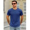 Runcati Mens Short Sleeve T-Shirts Crew Neck Casual Shirt Summer Classic Basic Lightweight Fashion Tees(Dark Blue)
