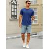 Runcati Mens Short Sleeve T-Shirts Crew Neck Casual Shirt Summer Classic Basic Lightweight Fashion Tees(Dark Blue)
