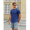Runcati Mens Short Sleeve T-Shirts Crew Neck Casual Shirt Summer Classic Basic Lightweight Fashion Tees(Dark Blue)