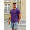 Runcati Mens Short Sleeve T-Shirts Crew Neck Casual Shirt Summer Classic Basic Lightweight Fashion Tees(Fuchsia)