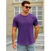 Runcati Mens Short Sleeve T-Shirts Crew Neck Casual Shirt Summer Classic Basic Lightweight Fashion Tees(Fuchsia)