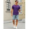 Runcati Mens Short Sleeve T-Shirts Crew Neck Casual Shirt Summer Classic Basic Lightweight Fashion Tees(Fuchsia)