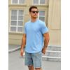 Runcati Mens Short Sleeve T-Shirts Crew Neck Casual Shirt Summer Classic Basic Lightweight Fashion Tees(Sky Blue)