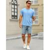 Runcati Mens Short Sleeve T-Shirts Crew Neck Casual Shirt Summer Classic Basic Lightweight Fashion Tees(Sky Blue)