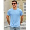 Runcati Mens Short Sleeve T-Shirts Crew Neck Casual Shirt Summer Classic Basic Lightweight Fashion Tees(Sky Blue)