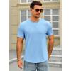 Runcati Mens Short Sleeve T-Shirts Crew Neck Casual Shirt Summer Classic Basic Lightweight Fashion Tees(Sky Blue)