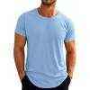 Runcati Mens Short Sleeve T-Shirts Crew Neck Casual Shirt Summer Classic Basic Lightweight Fashion Tees(Sky Blue)