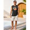 Runcati Mens Casual Tank Tops Graphic Printed Workout Muscle Sleeveless Shirt Crewneck Summer Beach Hawaiian Vintage T Shirts(Black)