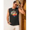 Runcati Mens Casual Tank Tops Graphic Printed Workout Muscle Sleeveless Shirt Crewneck Summer Beach Hawaiian Vintage T Shirts(Black)