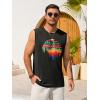 Runcati Mens Casual Tank Tops Graphic Printed Workout Muscle Sleeveless Shirt Crewneck Summer Beach Hawaiian Vintage T Shirts(Black)