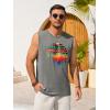 Runcati Mens Casual Tank Tops Graphic Printed Workout Muscle Sleeveless Shirt Crewneck Summer Beach Hawaiian Vintage T Shirts(Grey)