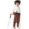 Boys Kids Medieval Ankle Pants Renaissance Viking Pirate Costume Lace Up Tapered Banded Gothic Trousers(Brown)